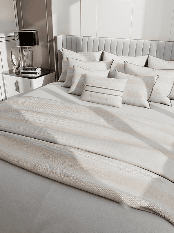 Waffle striped interwoven chenille polyester cotton home textile fabric blanket series