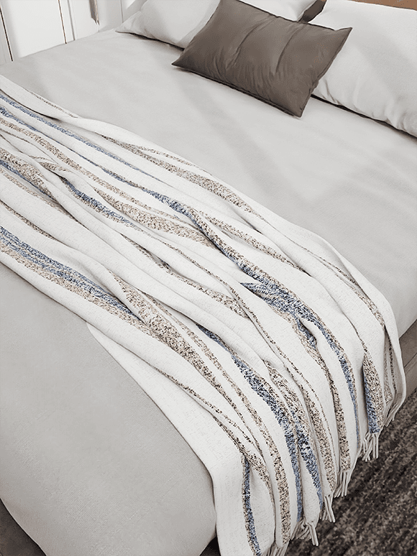 The blanket series of irregular striped Chenille polyester cotton home textile fabric