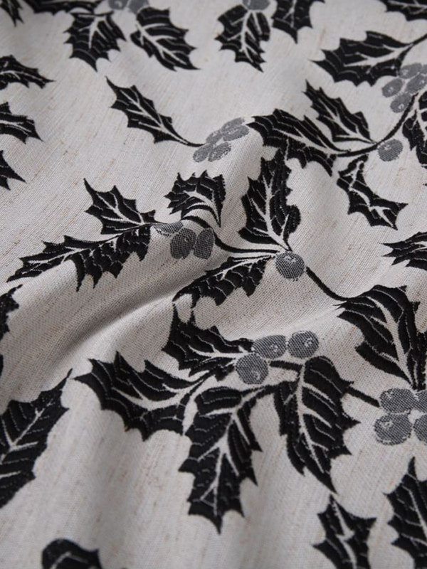 Fruit leaf polyester linen curtain fabric