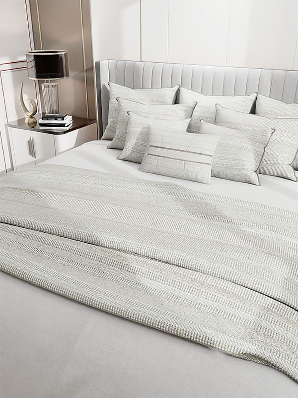 Waffle linear geometry chenille home textile fabric blanket series