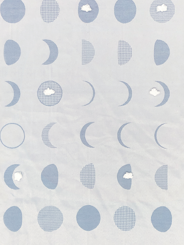 Moon phase polyester bedding fabric