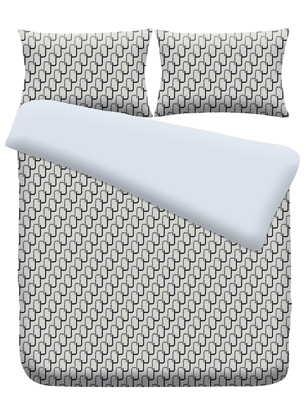 Double J intersection gray and black interlaced cotton bedding fabric